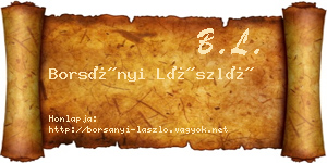 Borsányi László névjegykártya