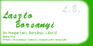 laszlo borsanyi business card